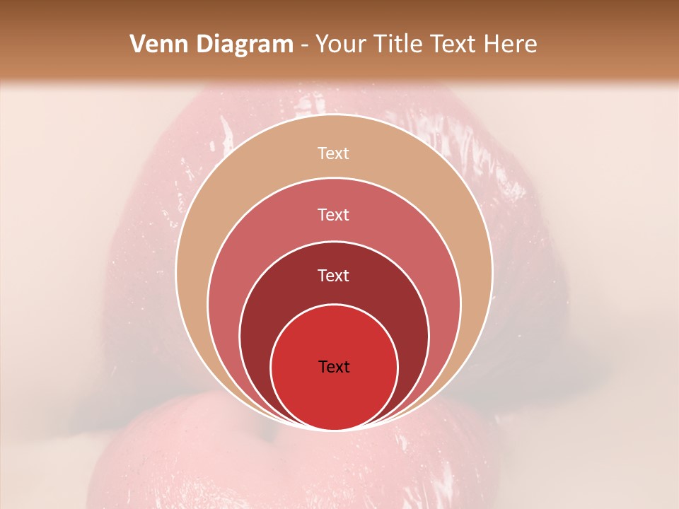 Puckering Femininity Caucasian PowerPoint Template