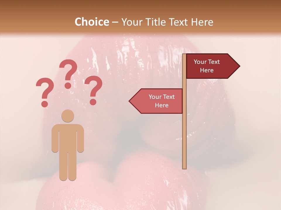 Puckering Femininity Caucasian PowerPoint Template