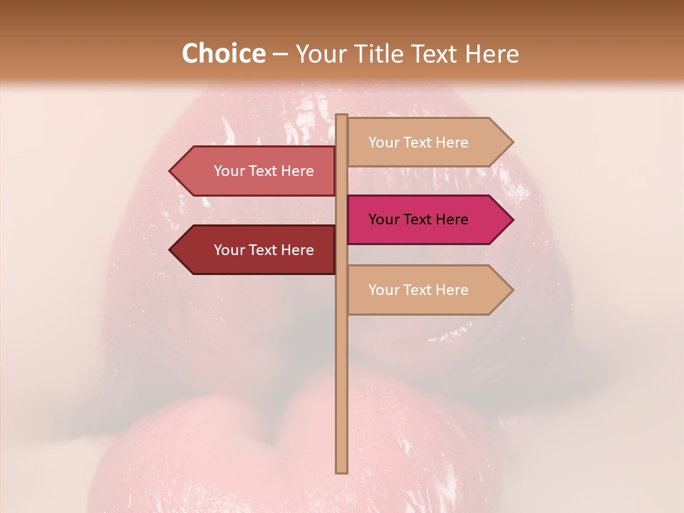 Puckering Femininity Caucasian PowerPoint Template