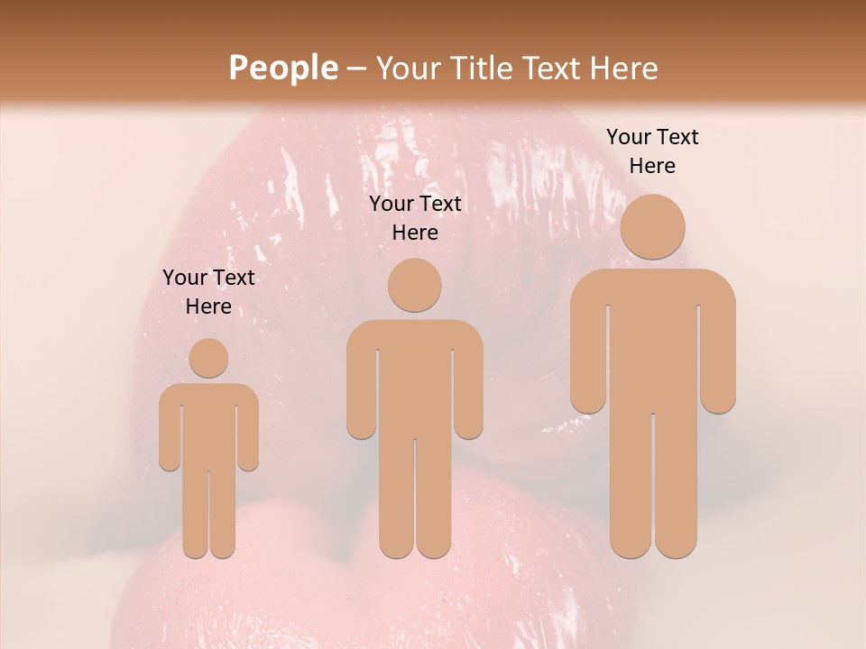 Puckering Femininity Caucasian PowerPoint Template