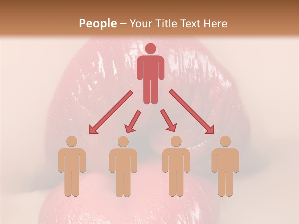 Puckering Femininity Caucasian PowerPoint Template