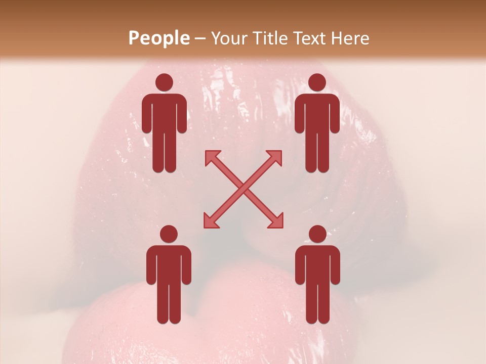 Puckering Femininity Caucasian PowerPoint Template