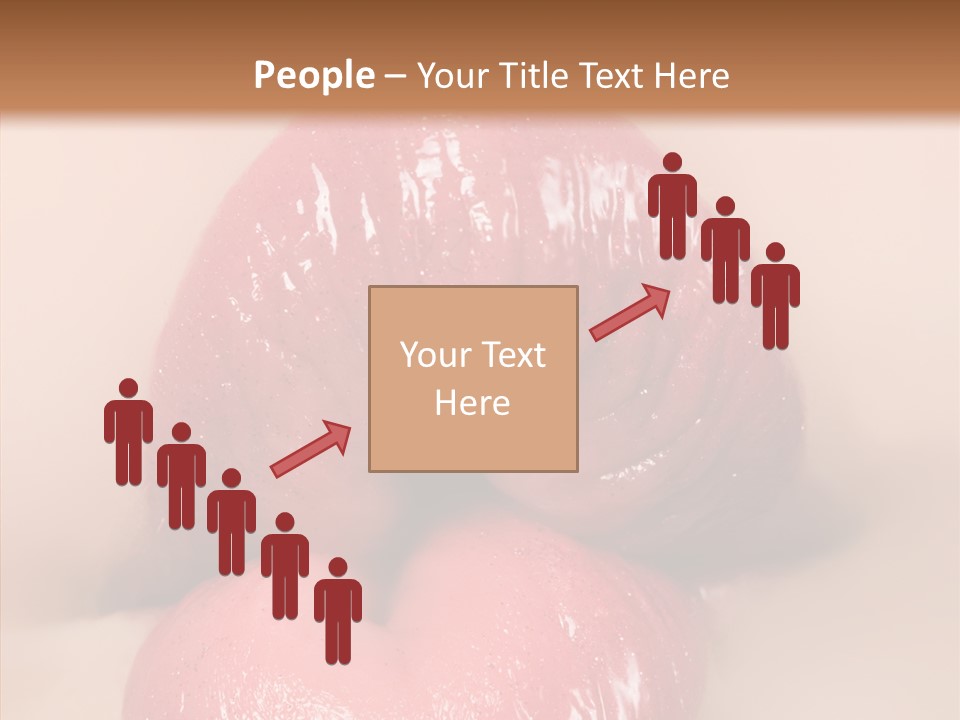 Puckering Femininity Caucasian PowerPoint Template