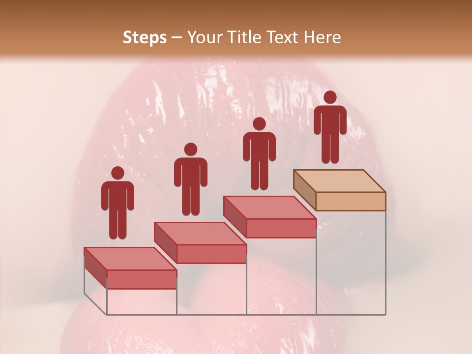 Puckering Femininity Caucasian PowerPoint Template