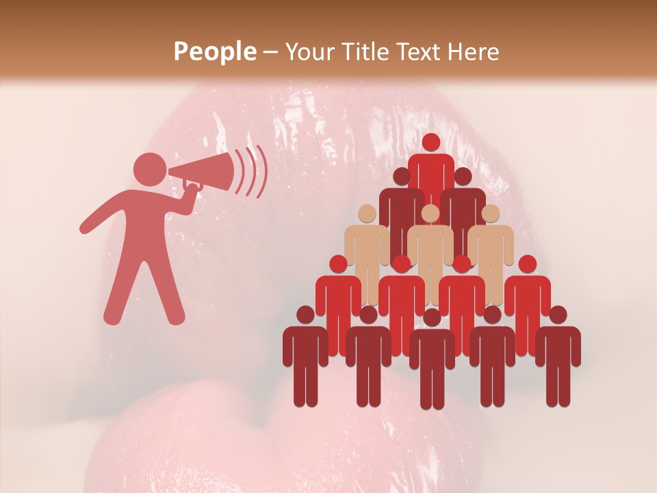 Puckering Femininity Caucasian PowerPoint Template