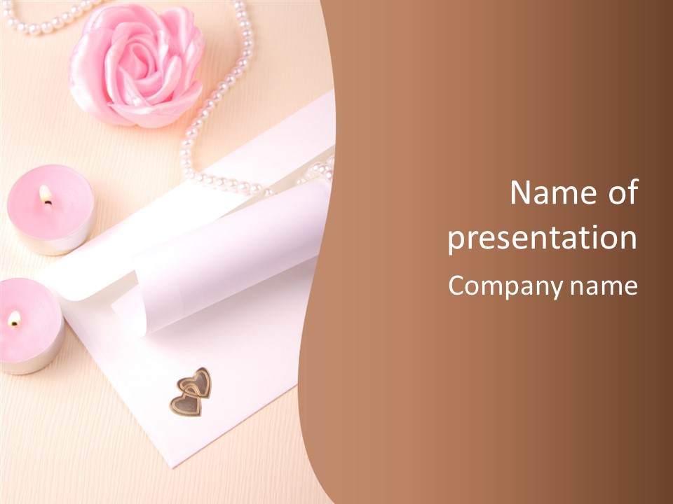 Invitation Gold Romance PowerPoint Template