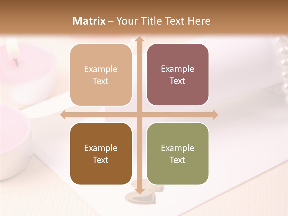 Gold Blossom Candle PowerPoint Template