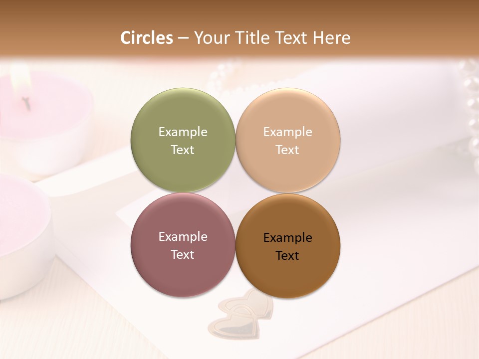 Gold Blossom Candle PowerPoint Template
