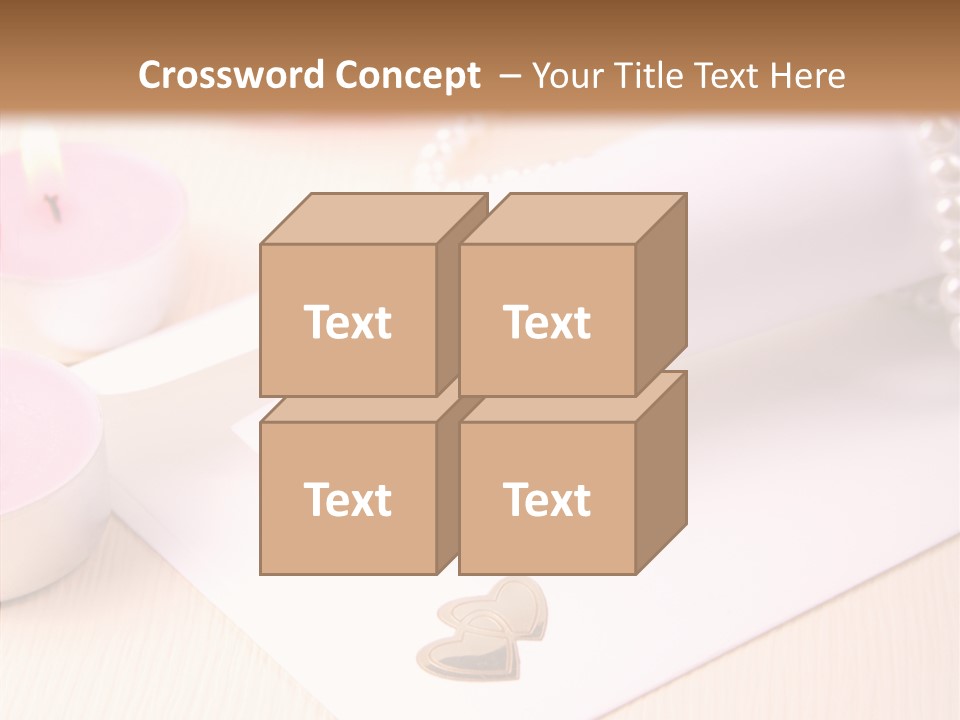 Gold Blossom Candle PowerPoint Template