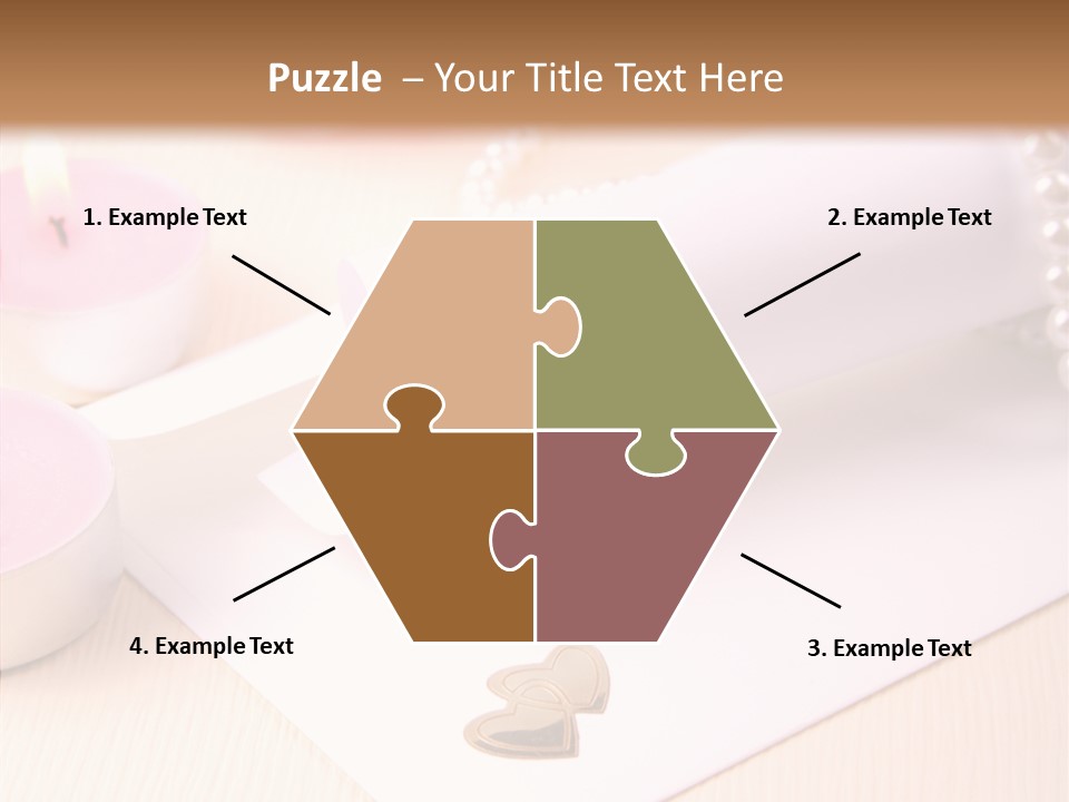 Gold Blossom Candle PowerPoint Template