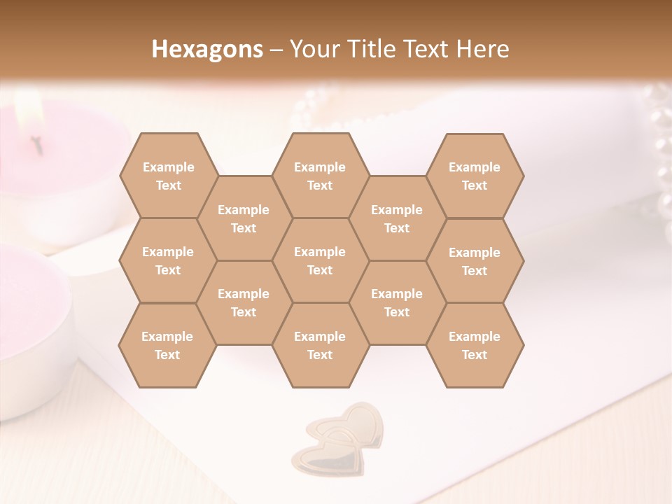 Gold Blossom Candle PowerPoint Template