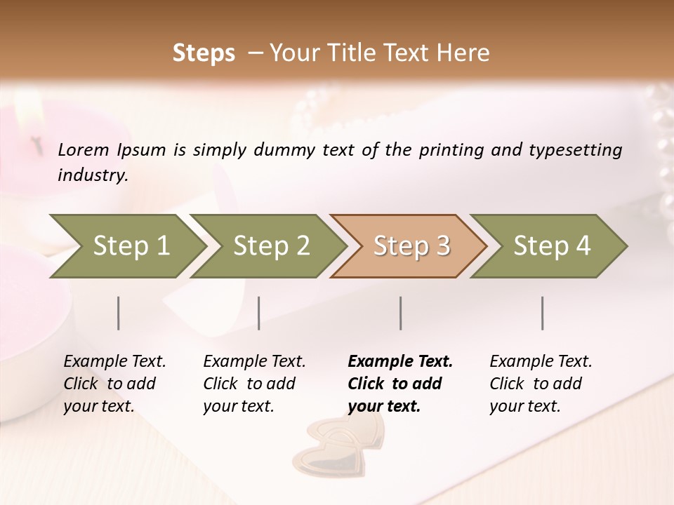 Gold Blossom Candle PowerPoint Template