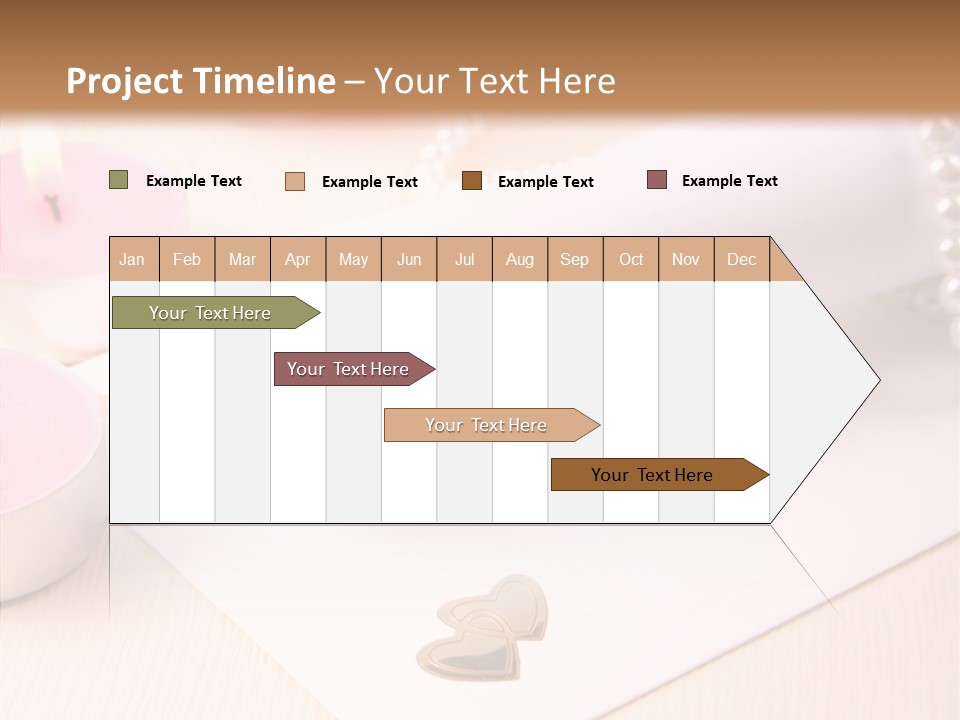 Gold Blossom Candle PowerPoint Template