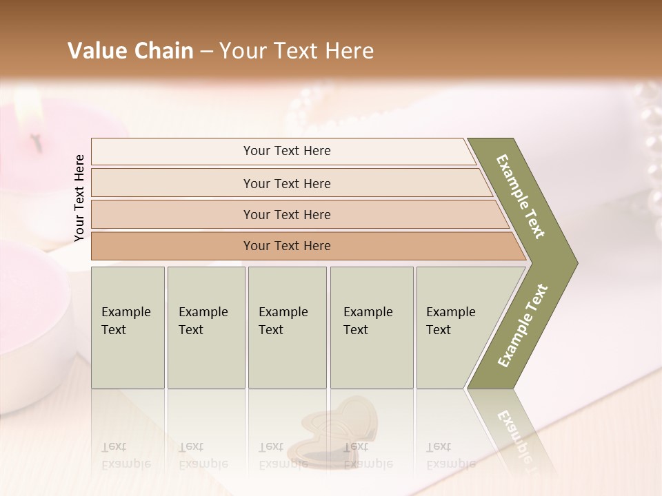 Gold Blossom Candle PowerPoint Template
