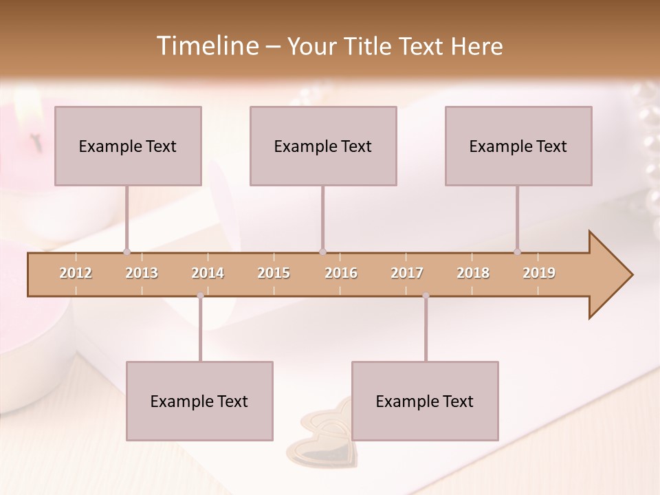 Gold Blossom Candle PowerPoint Template