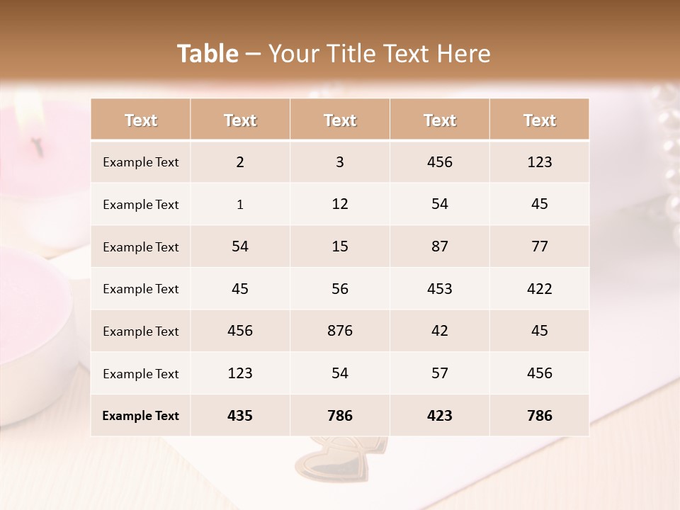 Gold Blossom Candle PowerPoint Template