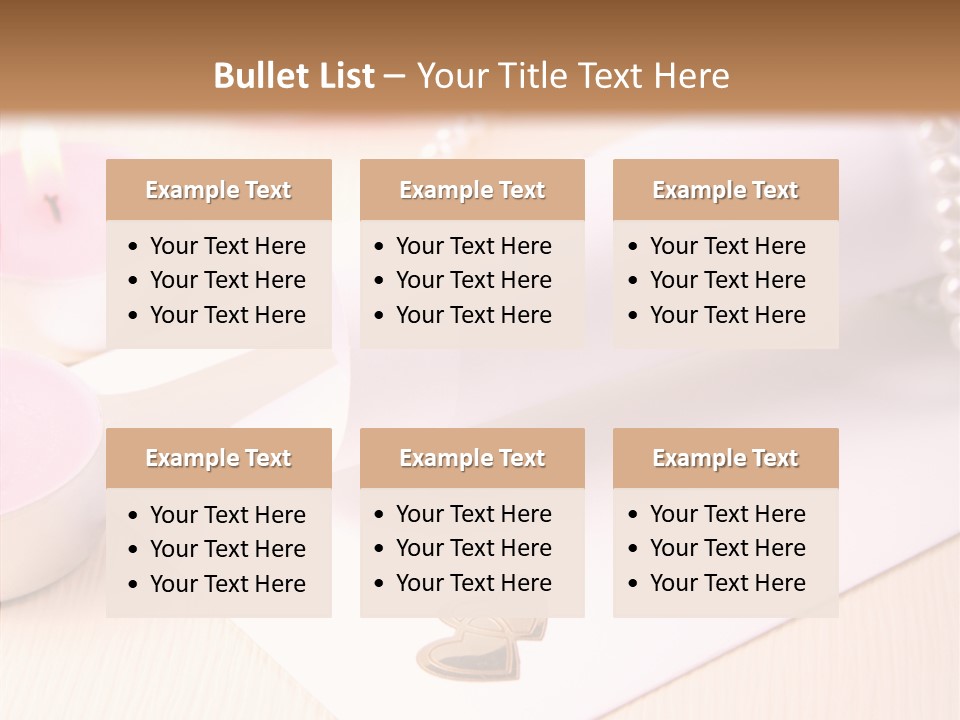 Gold Blossom Candle PowerPoint Template