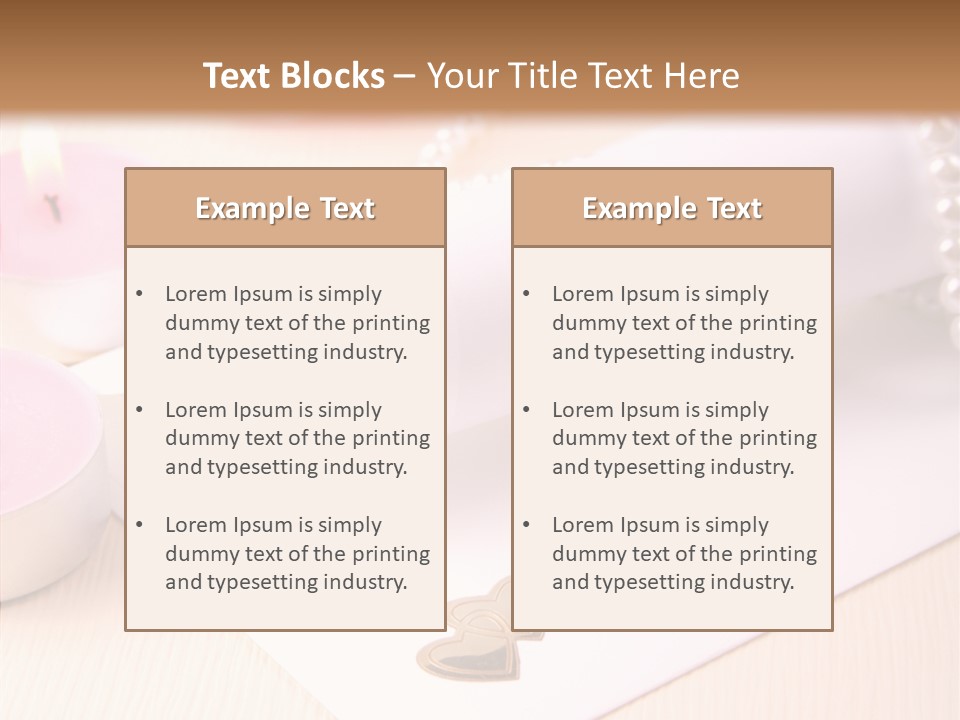 Gold Blossom Candle PowerPoint Template
