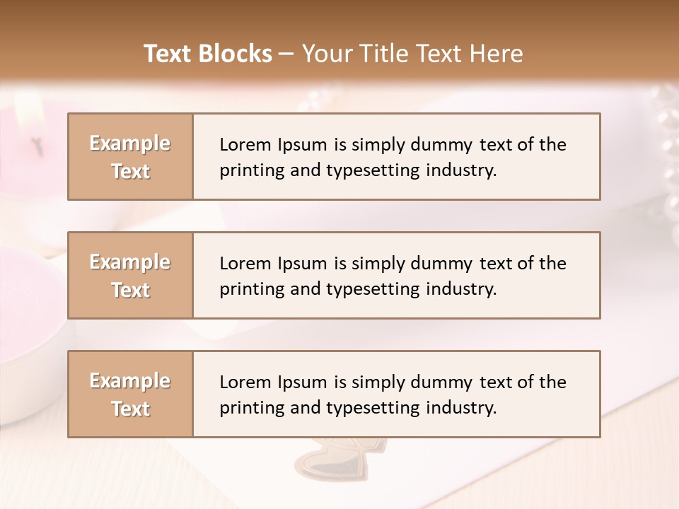 Gold Blossom Candle PowerPoint Template