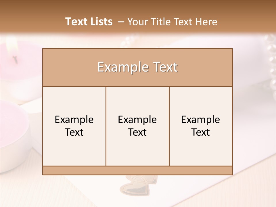 Gold Blossom Candle PowerPoint Template