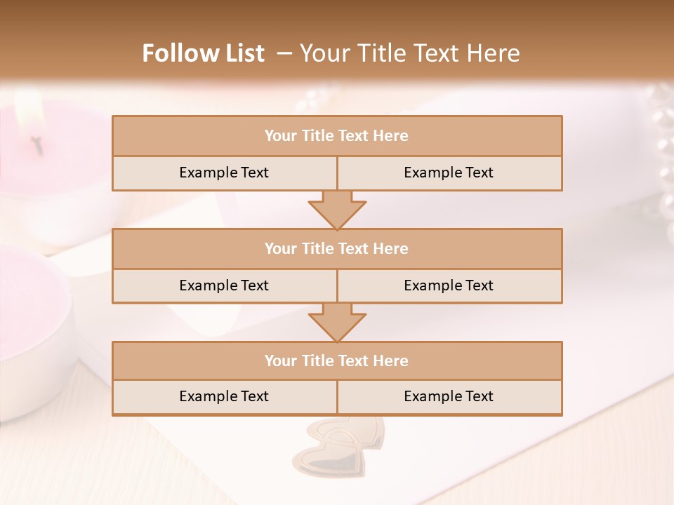 Gold Blossom Candle PowerPoint Template