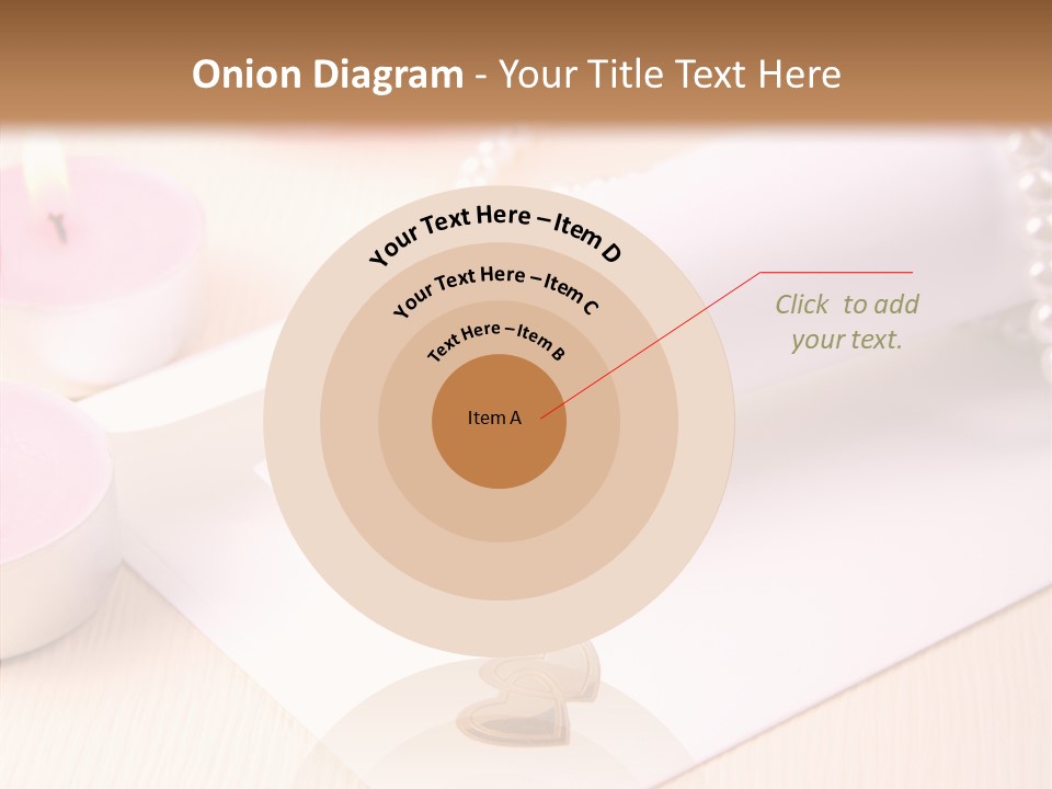 Gold Blossom Candle PowerPoint Template
