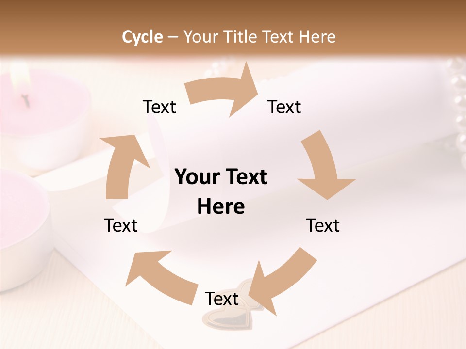 Gold Blossom Candle PowerPoint Template