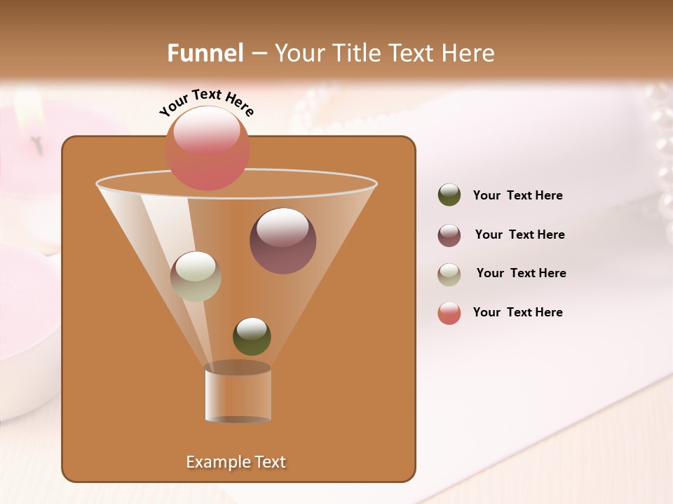 Gold Blossom Candle PowerPoint Template