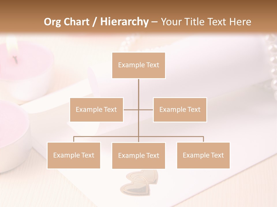 Gold Blossom Candle PowerPoint Template