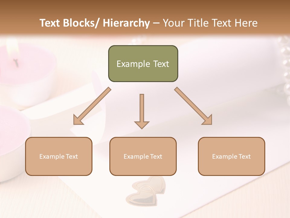 Gold Blossom Candle PowerPoint Template