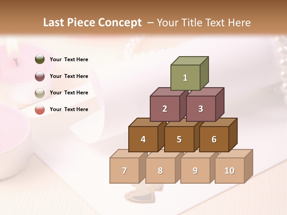 Gold Blossom Candle PowerPoint Template