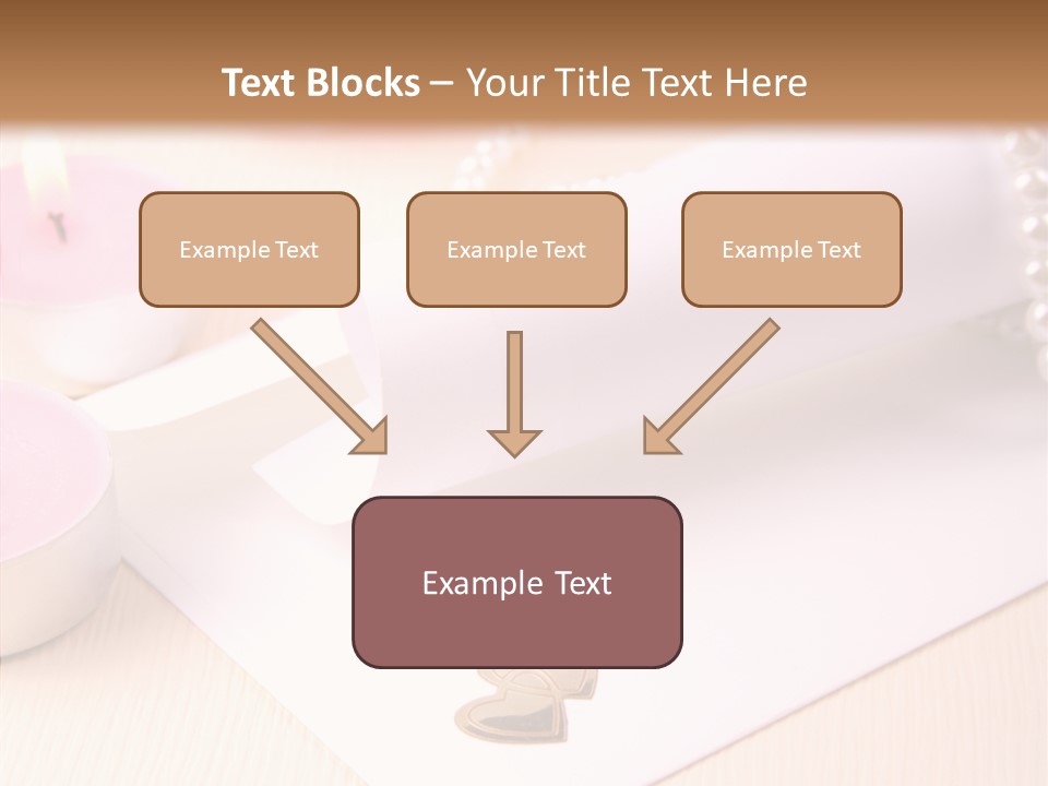 Gold Blossom Candle PowerPoint Template