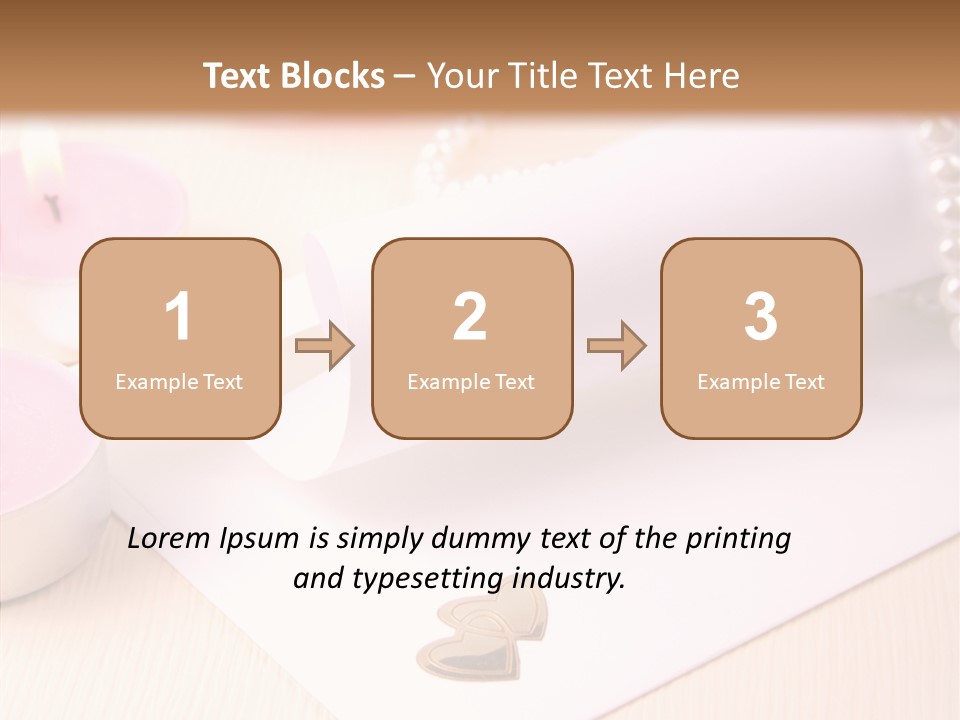 Gold Blossom Candle PowerPoint Template