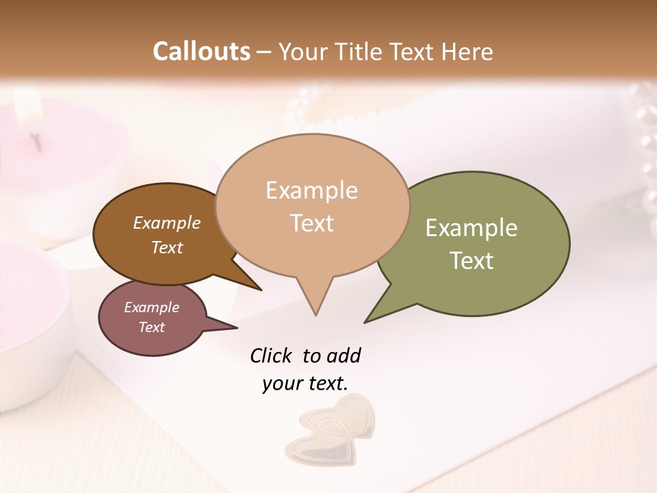 Gold Blossom Candle PowerPoint Template