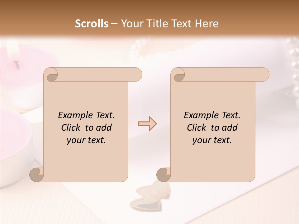 Gold Blossom Candle PowerPoint Template