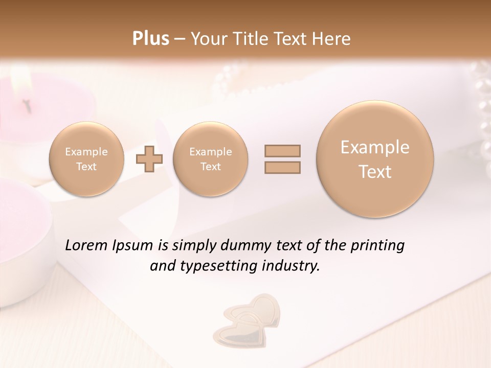 Gold Blossom Candle PowerPoint Template
