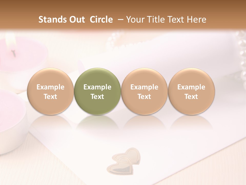 Gold Blossom Candle PowerPoint Template