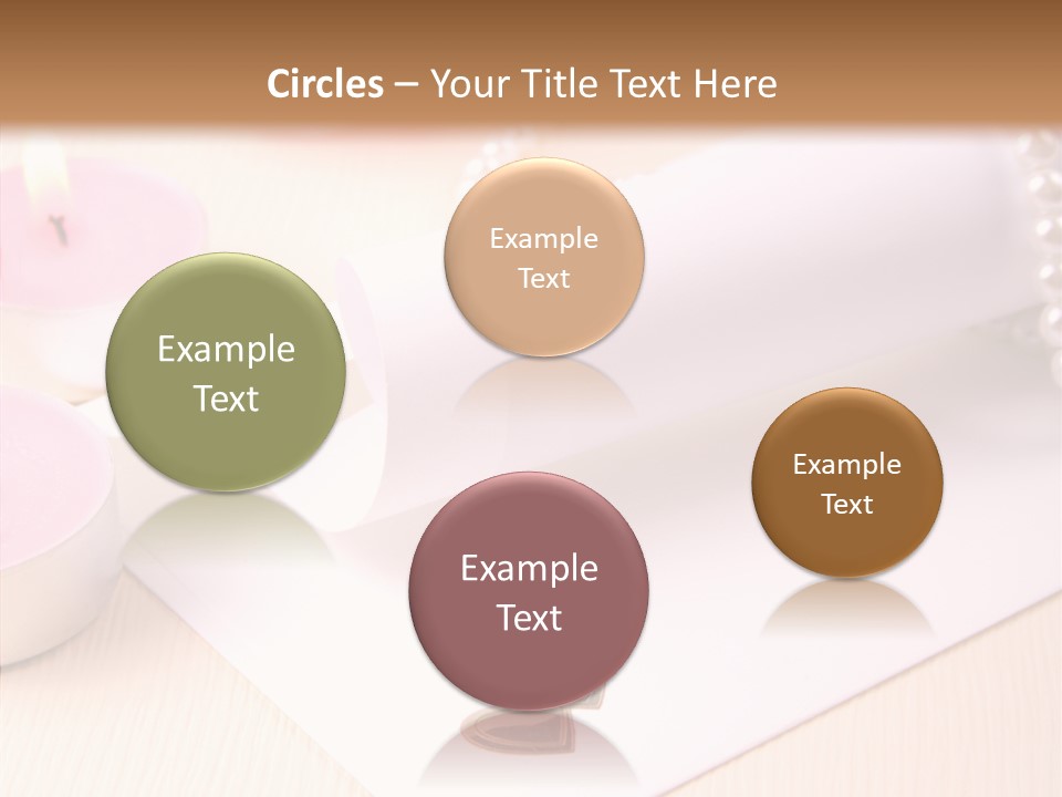 Gold Blossom Candle PowerPoint Template