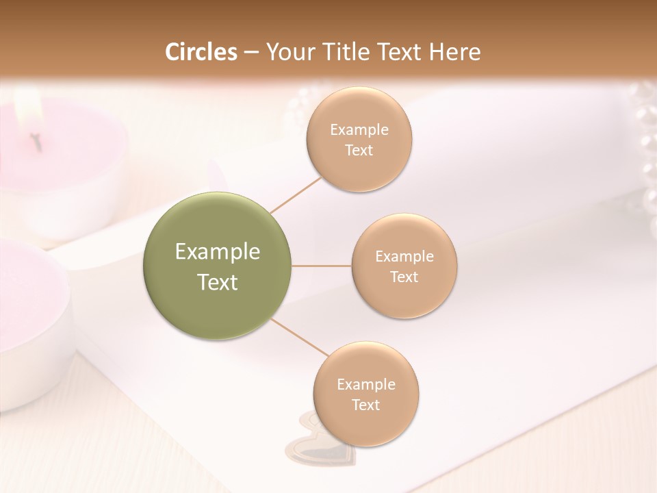 Gold Blossom Candle PowerPoint Template