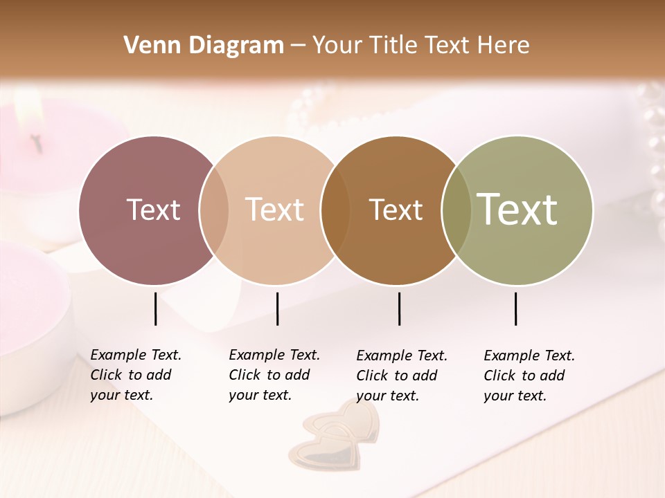 Gold Blossom Candle PowerPoint Template
