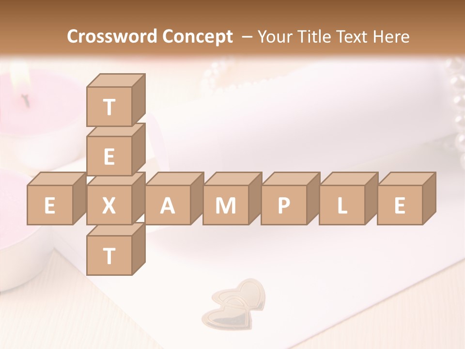 Gold Blossom Candle PowerPoint Template