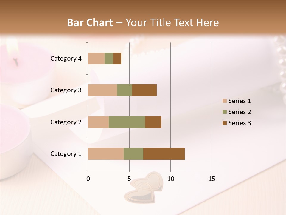 Gold Blossom Candle PowerPoint Template