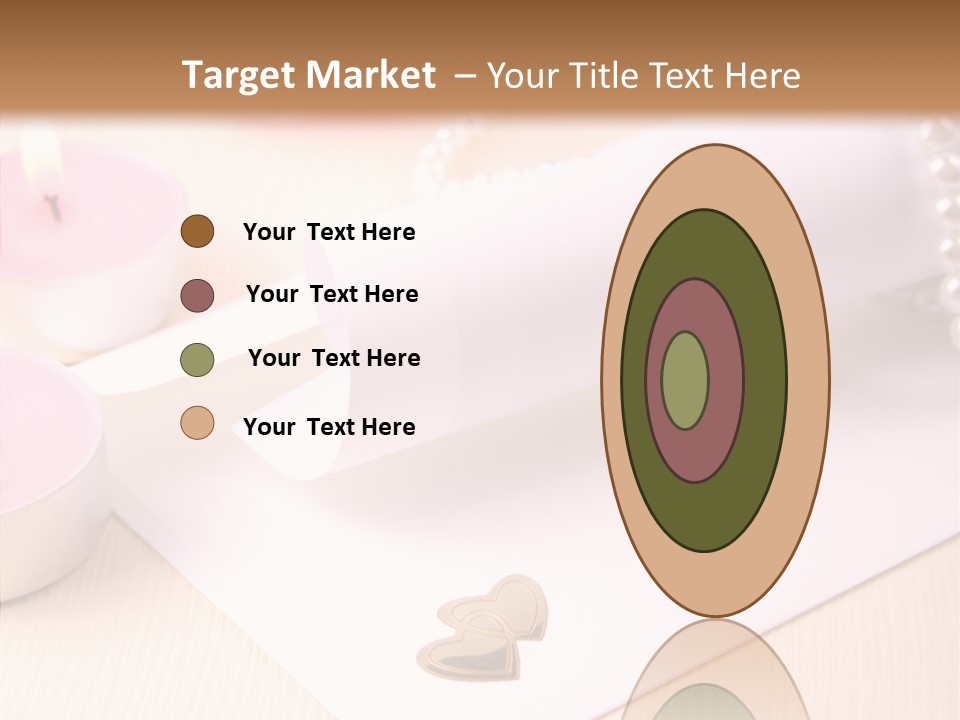 Gold Blossom Candle PowerPoint Template