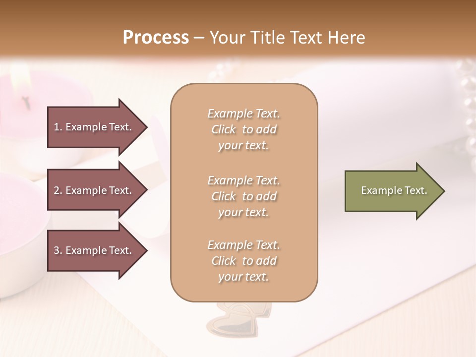 Gold Blossom Candle PowerPoint Template