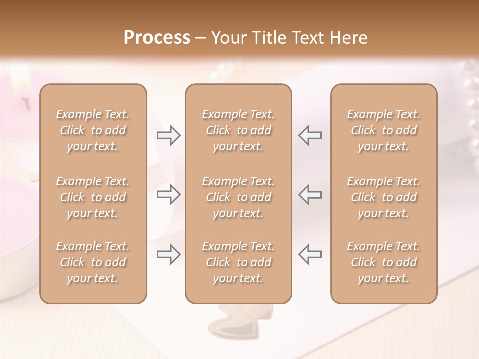 Gold Blossom Candle PowerPoint Template