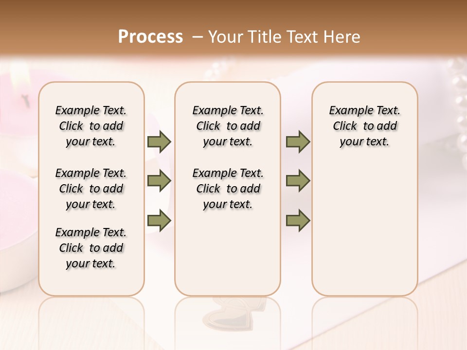 Gold Blossom Candle PowerPoint Template