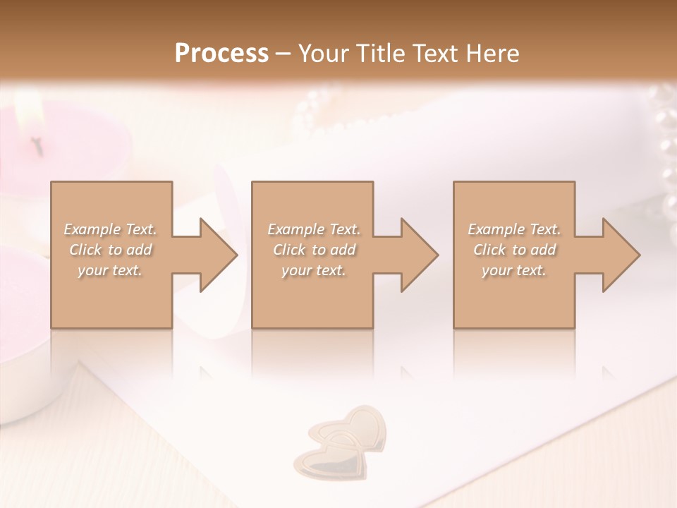 Gold Blossom Candle PowerPoint Template