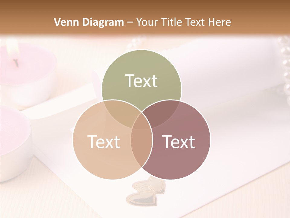 Gold Blossom Candle PowerPoint Template