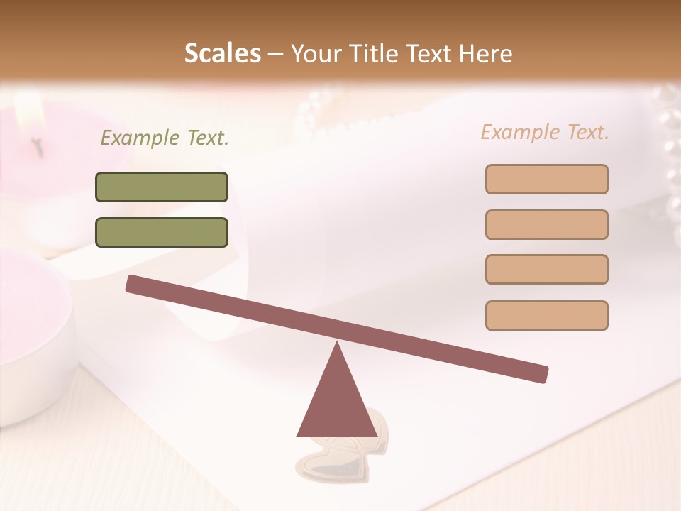 Gold Blossom Candle PowerPoint Template