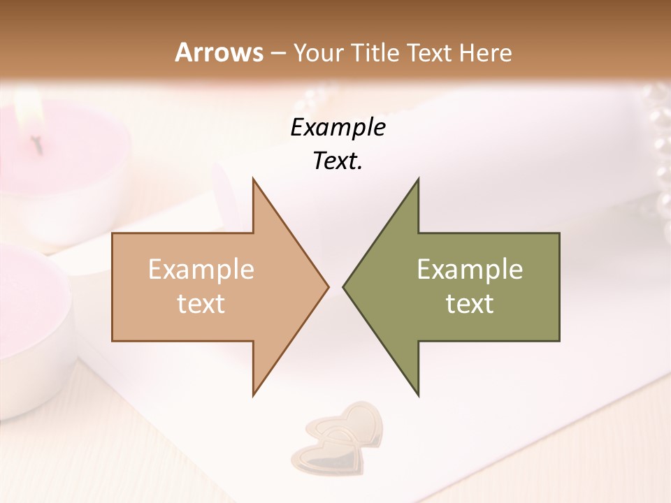 Gold Blossom Candle PowerPoint Template